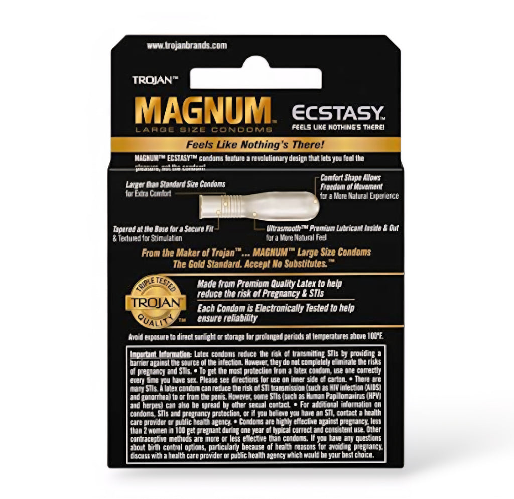Trojan Magnum Ecstasy Large Size Condoms |3 Pack